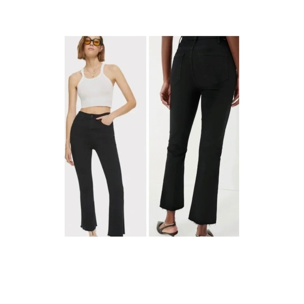 MOTHER The Hustler Ankle Fray Jeans Not Guilty Black Wash Size 32 New with Tag! - Picture 8 of 15
